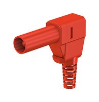 22.1042  + 22.2370-22 - Banana Test Connector, 4mm, Plug, Cable Mount, 32 A, 500 V, Nickel Plated Contacts, Red - STAUBLI