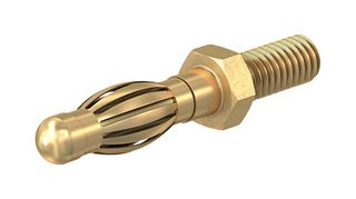 22.1053 - Banana Test Connector, 4mm, Plug, Panel Mount, 50 A, Gold Plated Contacts - STAUBLI