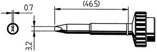 0612EDLF/SB - Soldering Iron Tip, Chisel, 3.2 mm - ERSA