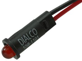 558-1101-007F. - PANEL MOUNT INDICATOR, LED, 3.96MM, RED, 1.8V - DIALIGHT