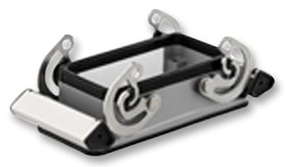 1208600000 - Heavy Duty Connector, Base, Bulkhead Mount, Aluminium Body, 2 Lever, 16B, HDC 16B Inserts & Hoods - WEIDMULLER