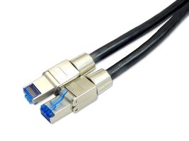 MP013136 - Ethernet Cable, Cat8, RJ45 Plug to RJ45 Plug, SFTP (Screened Foiled Twisted Pair), Black, 2 m - MULTICOMP PRO