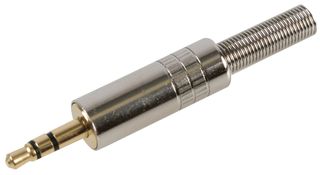 PSG03692 - Phone Audio Connector, 3 Contacts, Plug, 3.5 mm, Cable Mount, Gold Plated Contacts, Metal Body - PRO SIGNAL