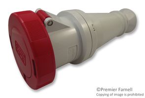 PEW6364PV - Pin & Sleeve Connector, 63 A, 415 V, Cable Mount, Socket, 3P+E, Red - ILME