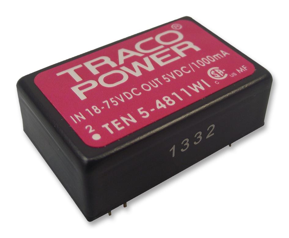 TEN 5-4811WI CONVERTER, DC/DC, 6W, 5V/1A TRACO POWER