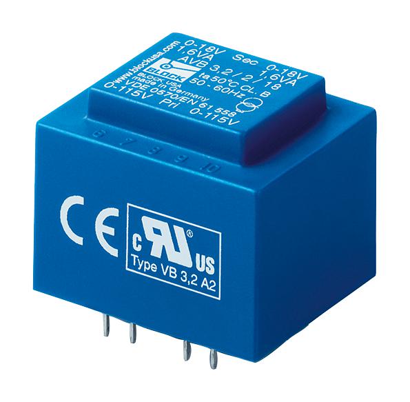 AVB2.3/2/18 TRANSFORMER, 2.3VA, 2 X 18V BLOCK