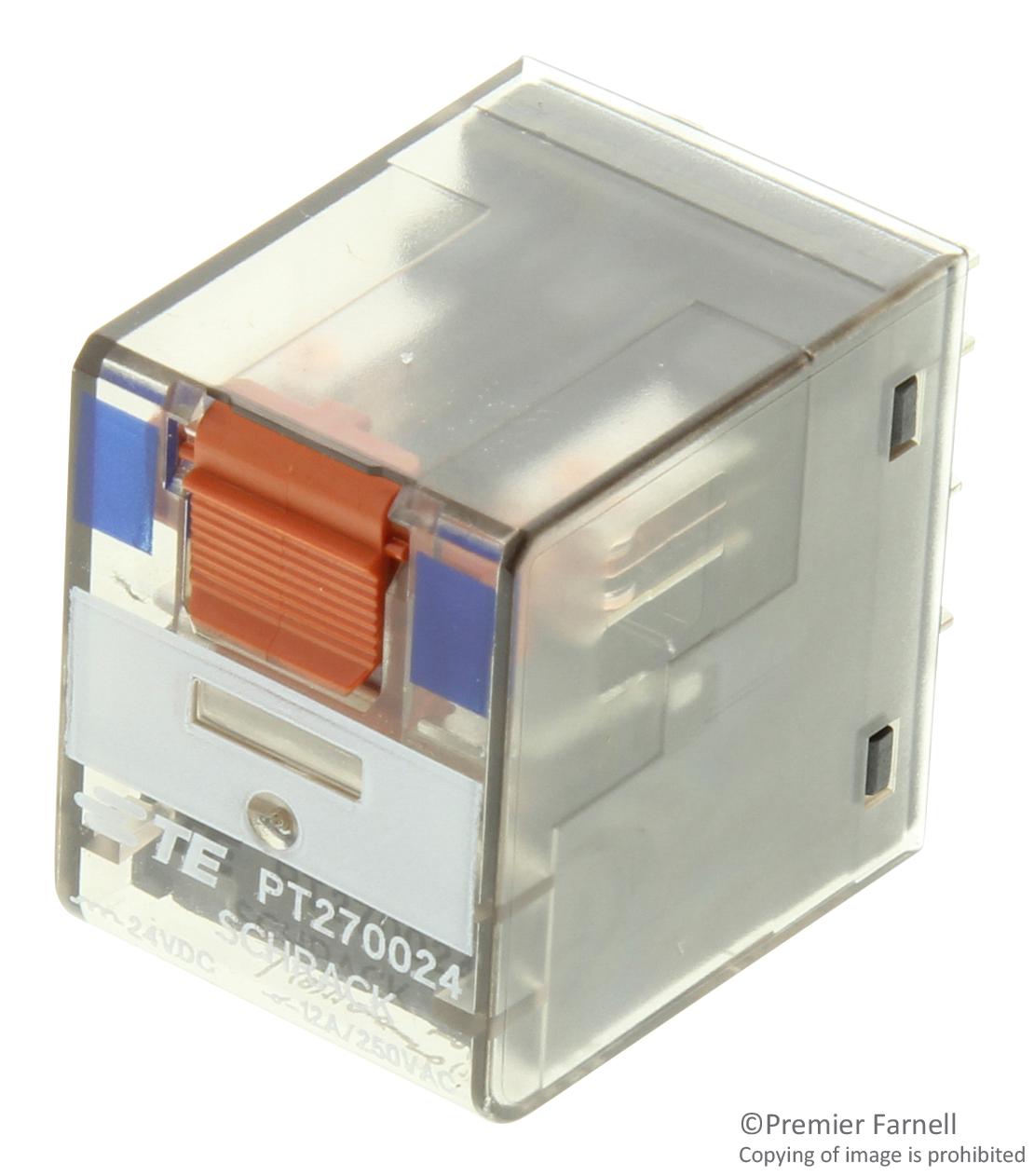 PT270024 RELAY, DPDT, 240VAC, 12A SCHRACK - TE CONNECTIVITY