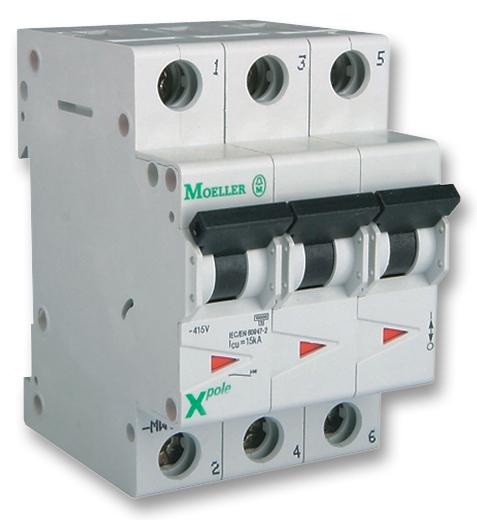 FAZ-C2/3 MINIATURE CKT BREAKER, 3P, 2A, 415VAC EATON MOELLER