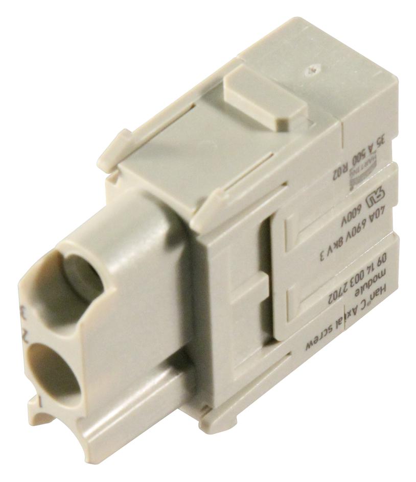 09140032702 MODULE, FEMALE, AXIAL SCREW, 3WAY, 10MM HARTING