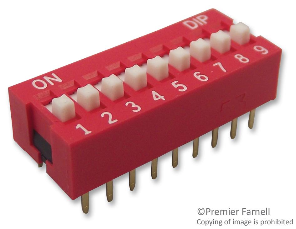MCNDS-09V DIP SWITCH, 9POS, SPST-NO, SLIDE, TH MULTICOMP PRO