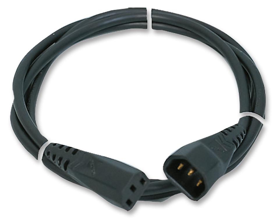 PE01117 POWER CORD, IEC C14-C13, 500M, BLK PRO ELEC