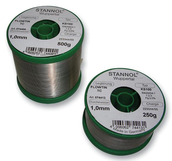 574404 SOLDER WIRE, KS100, 0.5MM, 250G STANNOL