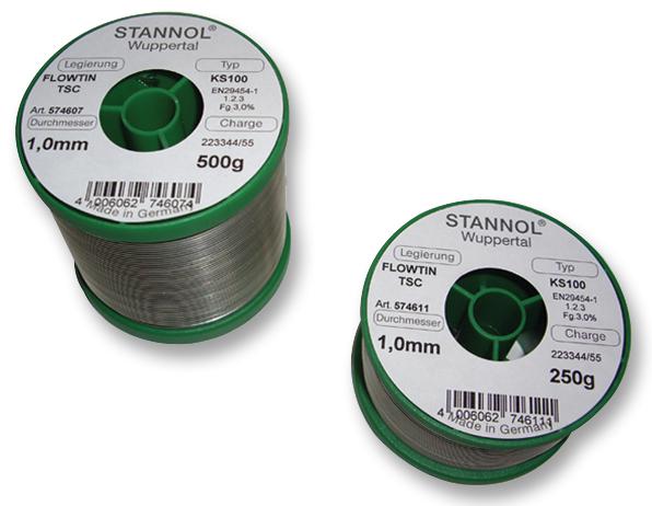 574609 SOLDER WIRE, KS100, 1.2MM, 500G STANNOL