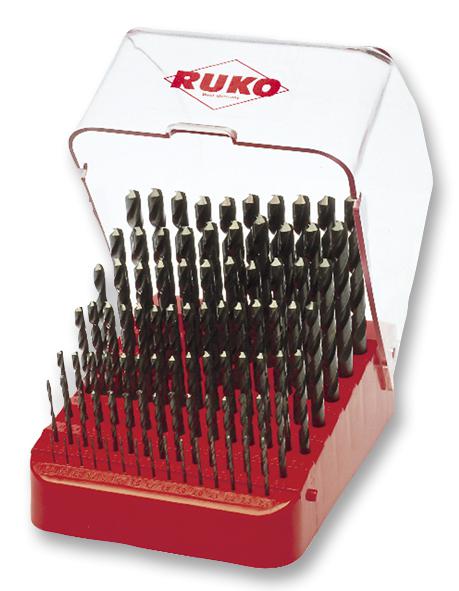 205223 DRILL BIT SET, HSS-R, DIN338, 91PC RUKO