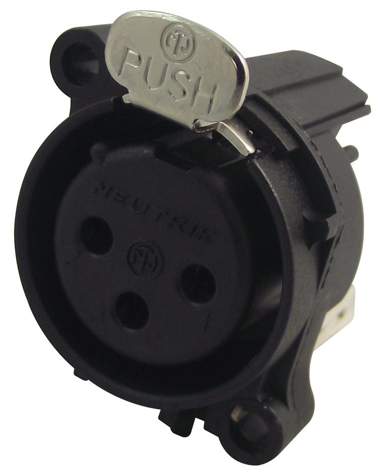 NC3FAAV2 SOCKET, XLR, PCB, VERTICAL, 3POLE NEUTRIK