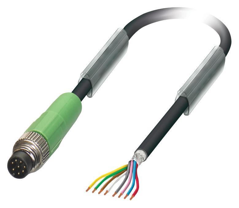 1404140 SENSOR CORD, 8P, M8 PLUG-FREE END, 3M PHOENIX CONTACT