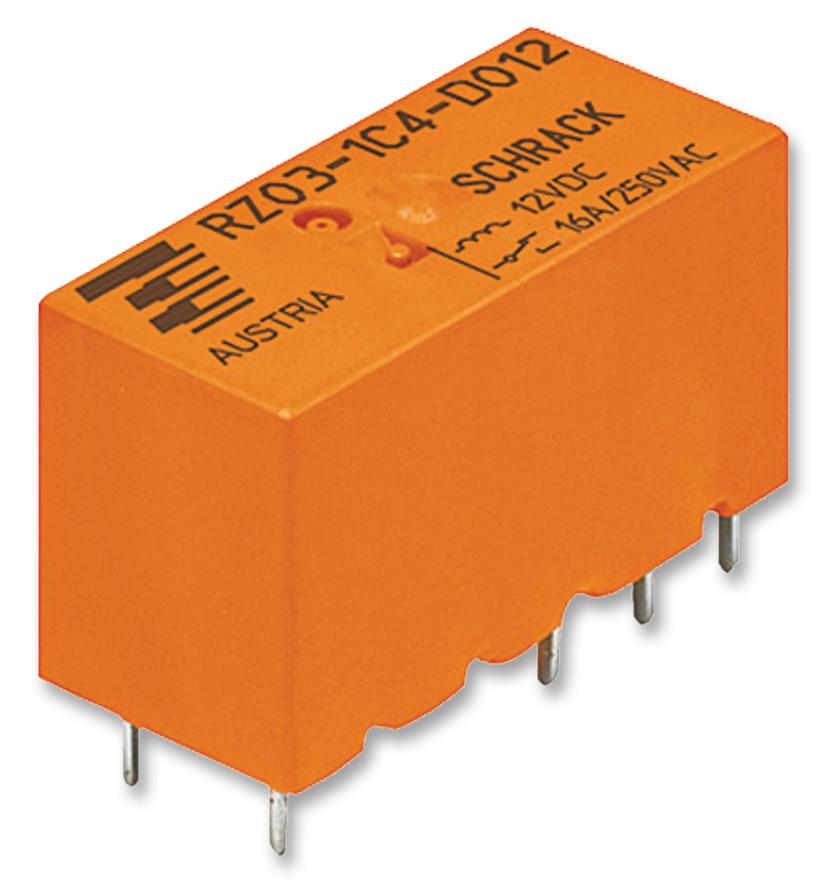SCHRACK - TE CONNECTIVITY Power - General Purpose RZ01-1A4-D012 RELAY, SPST-NO, 250VAC, 12A SCHRACK - TE CONNECTIVITY 2325600 1415899-4
