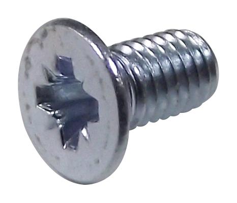 M6 20 KRSTMC Z100 SCREW, POZI, CSK, STEEL, BZP, M6X20 TR FASTENINGS