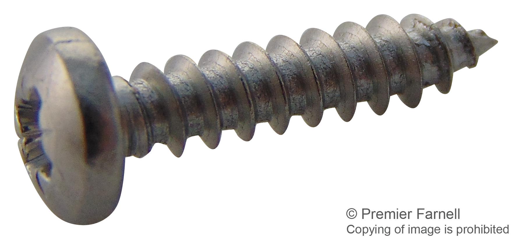 N40.500 PRA2ABS100- SCREW, POZI PAN, STEEL, A2, #4X1/2,PK100 TR FASTENINGS