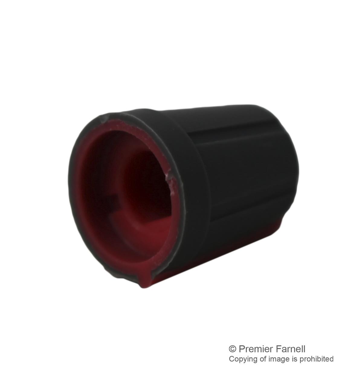 CR-R4-1C5-0D(6.4) KNOB, 13MM, GREY, RUBBER, RED LINE MULTICOMP