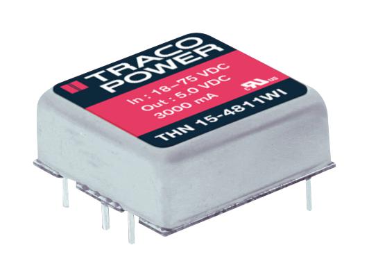 THN 15-4812WI DC/DC CONVERTER, 15W, 12V, 1.3A TRACO POWER