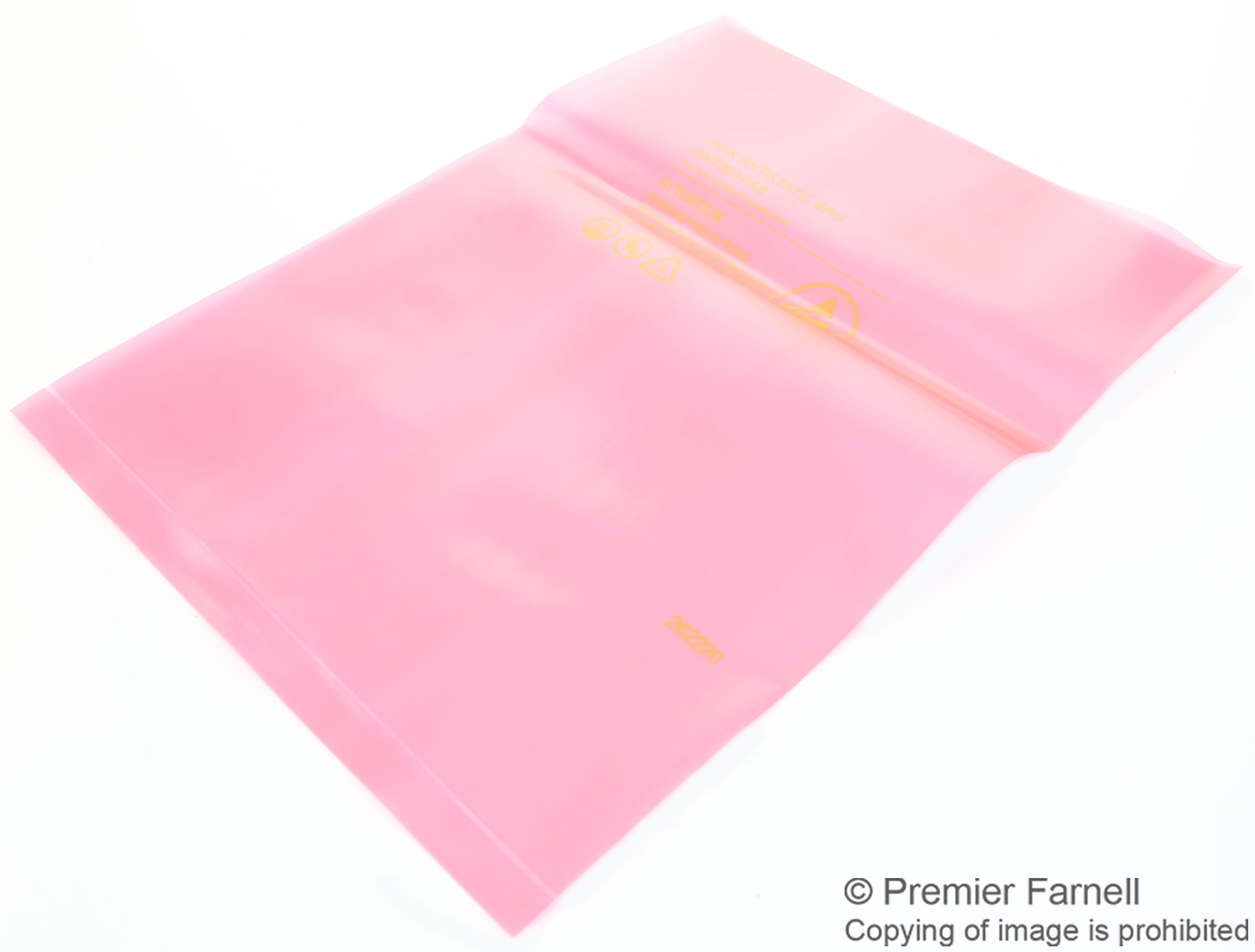 003-0039 PINK ANTISTATIC BAG, 127MM X 203.2MM MULTICOMP