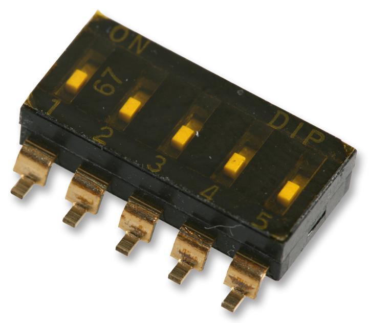MCEMR-05-T-V-T/R DIP SW, SPST, 0.025A/24VDC, 5 POS, SMD MULTICOMP PRO