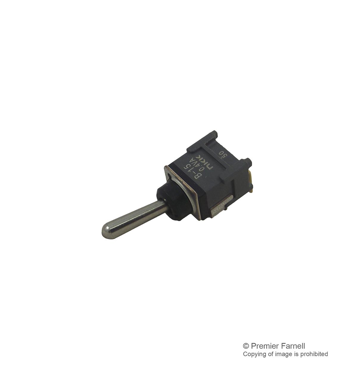 B15AH TOGGLE SWITCH, SPDT, R/A, ON-MOM ESD NKK SWITCHES