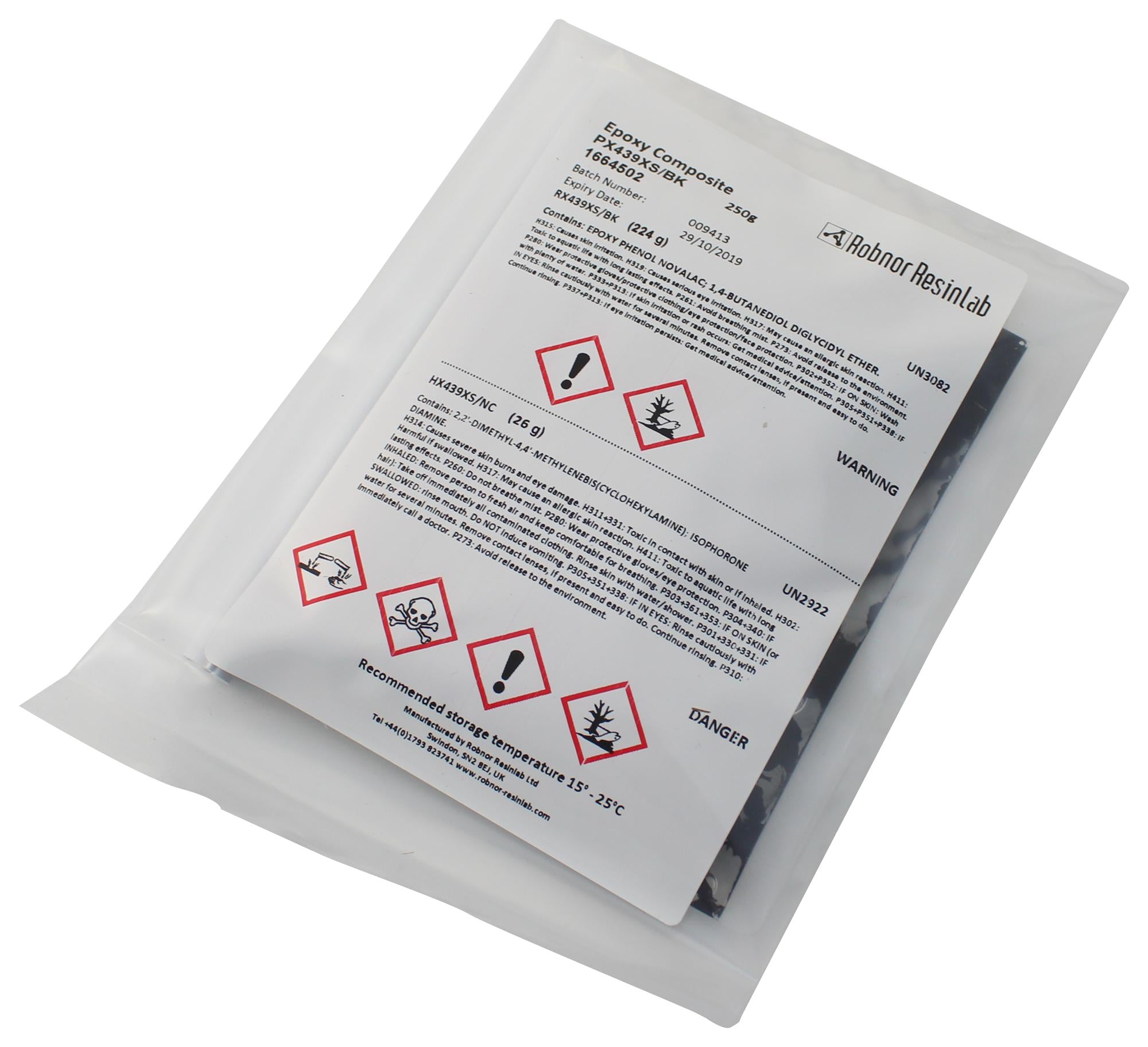 PX439XS/BK/250 POTTING, EPOXY, HIGH TEMPERATURE ROBNOR