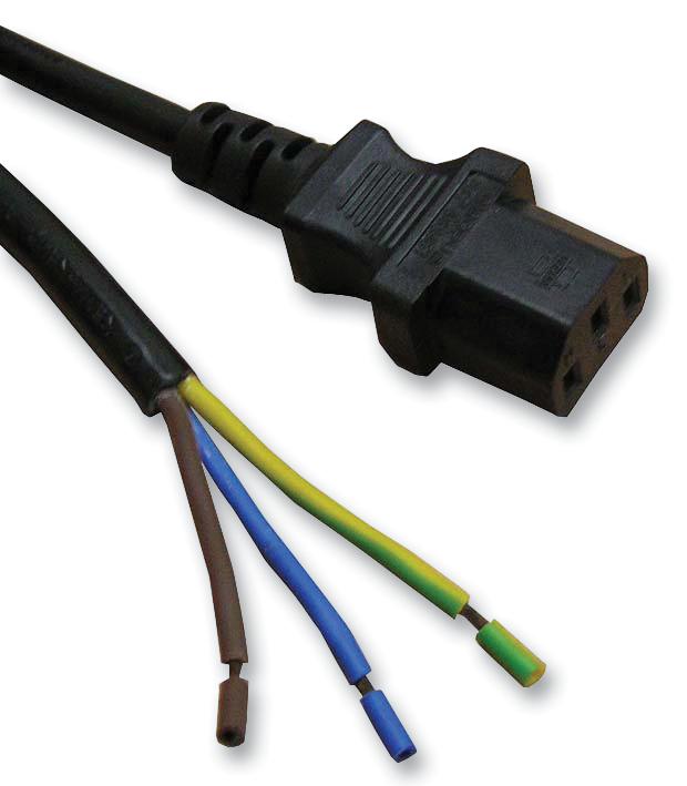 SH10184R LEAD, IEC TO BARE, BLACK, 3.5M PRO ELEC