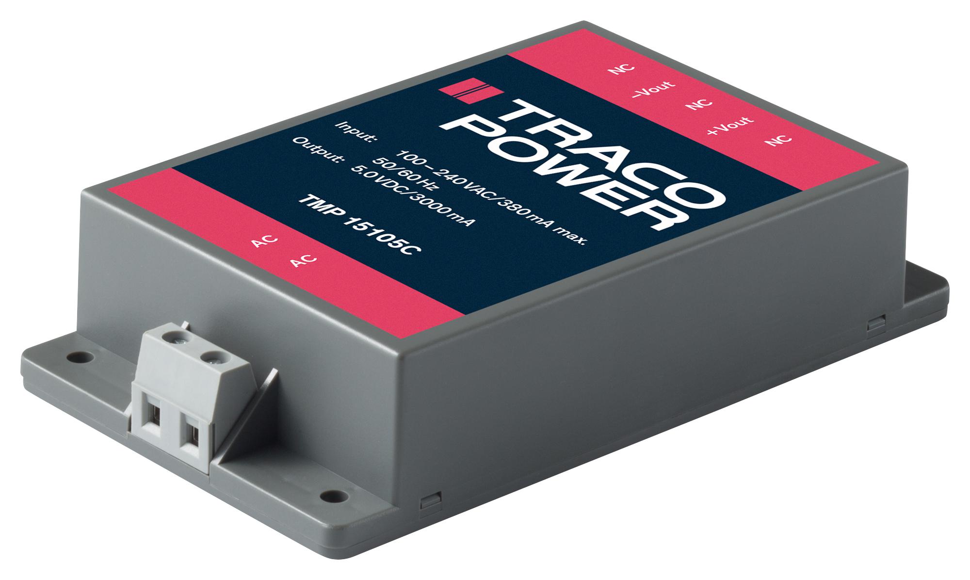 TMP 15212C CONVERTER, AC/DC, ±12V, 0.7A/15W, MOD. TRACO POWER