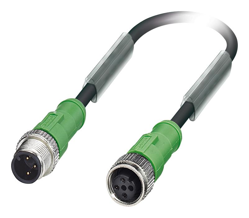 1681509 SENSOR CORD, 3P, M12 PLUG-M12 RCPT, 0.3M PHOENIX CONTACT