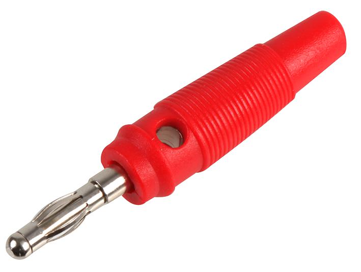 A-1.126.N.R BANANA PLUG, 16A, 4MM, CABLE, RED MULTICOMP