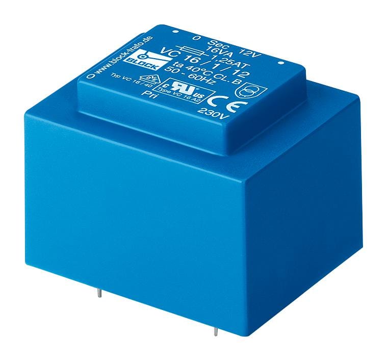 VC 3.2/2/9 TRANSFORMER, 3.2VA, 2 X 9V BLOCK