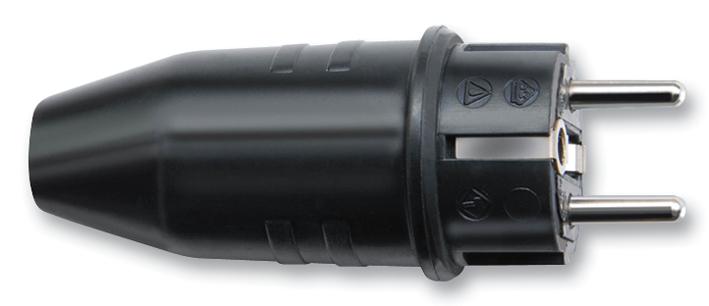 1082040 PLUG, SCHUTZKONTAKT, RUBBER, BLACK BRENNENSTUHL