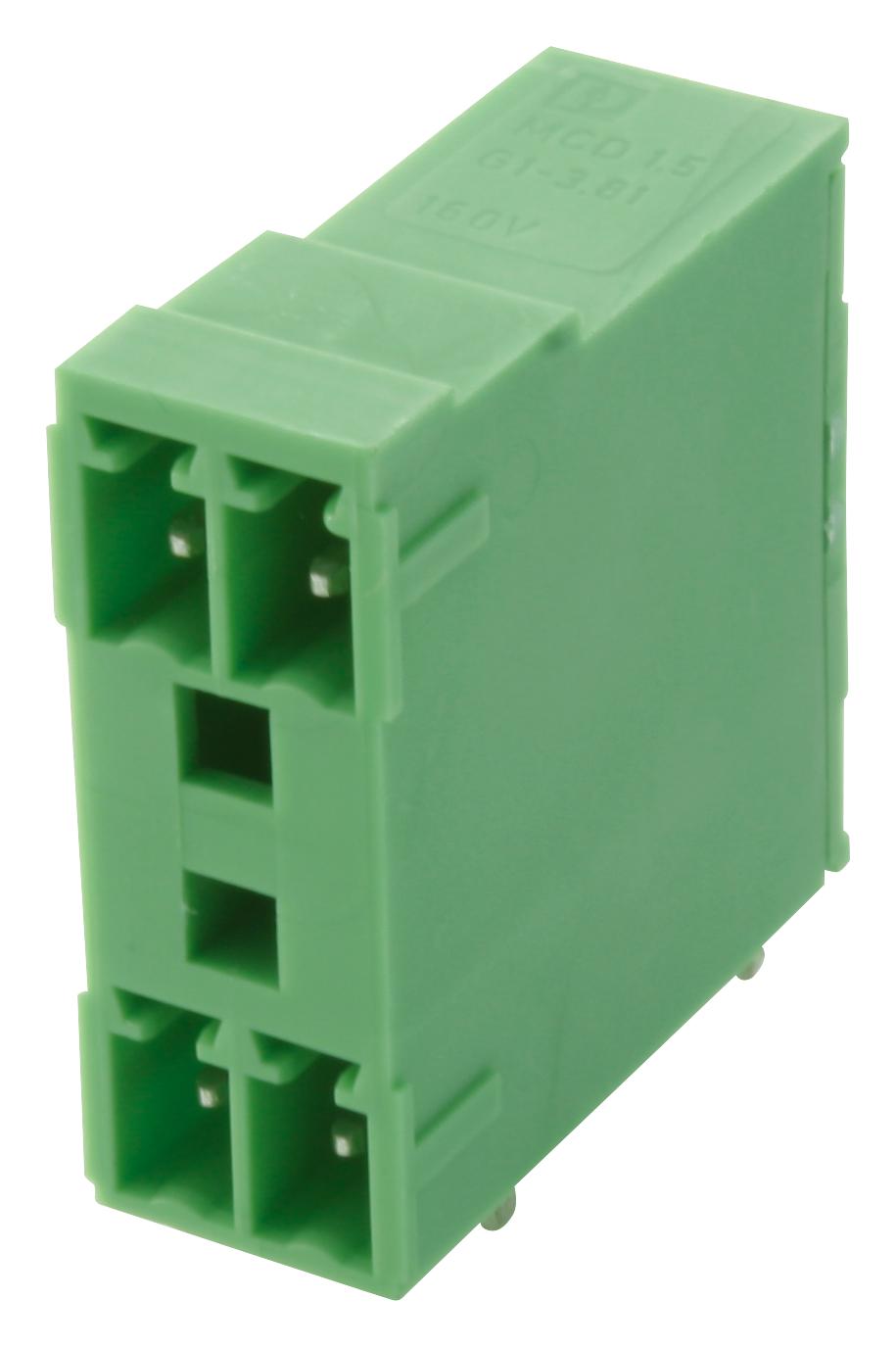 MCD 1,5/ 2-G1-3,81 HEADER, PCB, DOUBLE, 3.81MM, 2WAY PHOENIX CONTACT