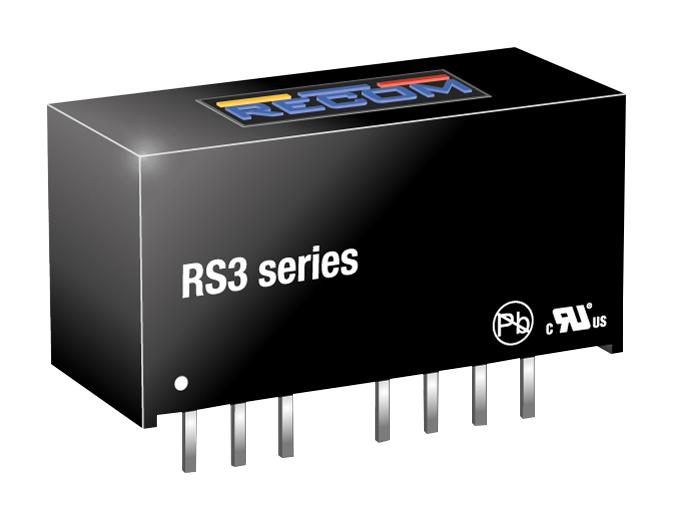 RS3-1212S DC/DC CONVERTER, 3W, 2:1, 12V RECOM POWER