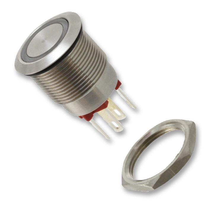 MPI002/TE/GN/24 SWITCH, SPST, 0.05A, 24VDC, GREEN BULGIN LIMITED