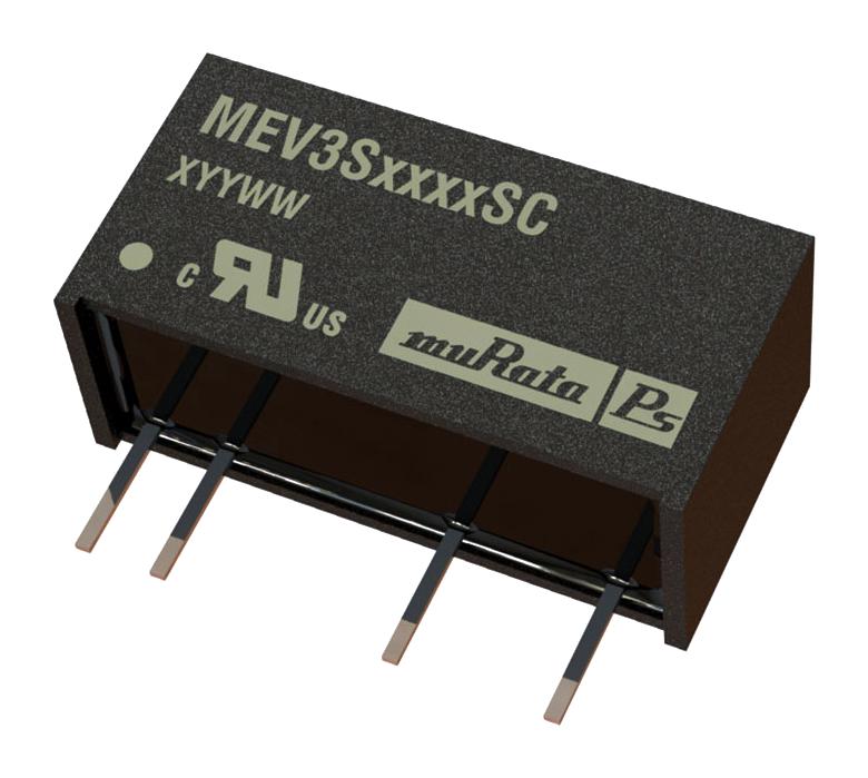 MEV3S1205SC CONVERTER, DC/DC, 3W, 12 TO 5V, 3KV MURATA POWER SOLUTIONS