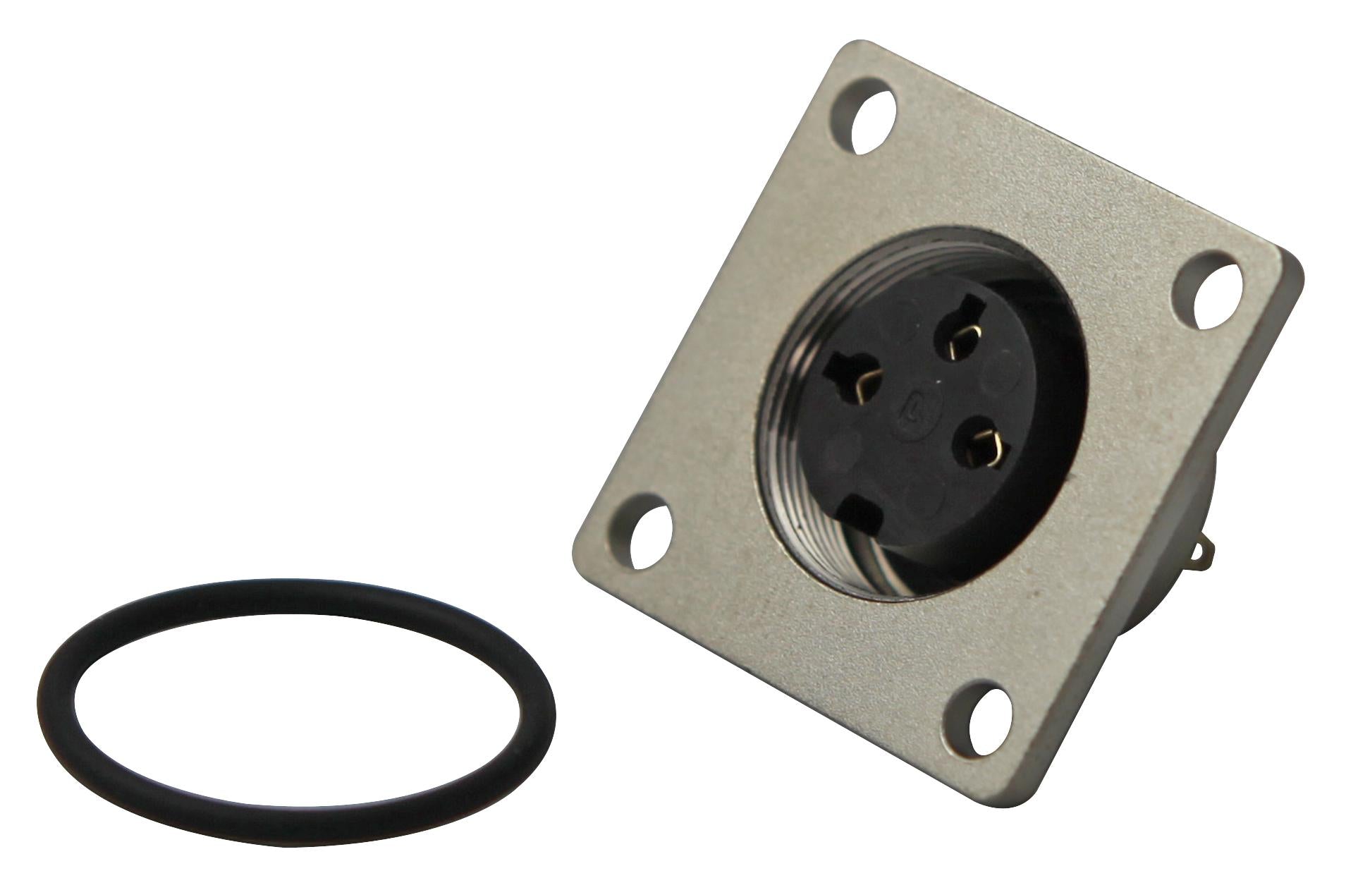 0308 03 SOCKET, FLANGE CHASSIS, 3 WAY LUMBERG