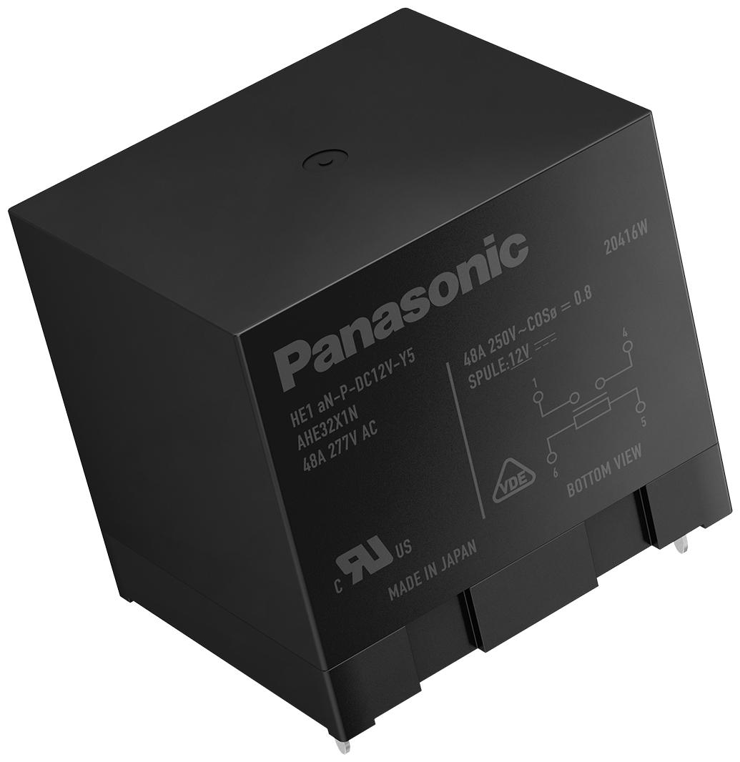 HE1AN-P-DC12V-Y5 RELAY, SPST-NO, 277VAC, 30VDC, 30A PANASONIC