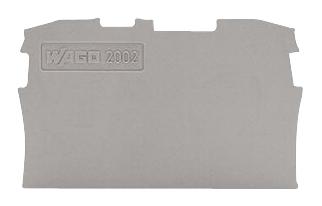2002-3291 END PLATE, TRIPPLE DECK, GREY WAGO