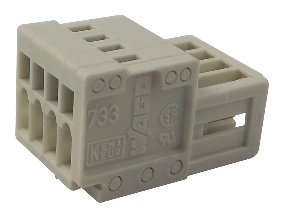 733-204. PLUG, STRAIGHT, 4WAY WAGO