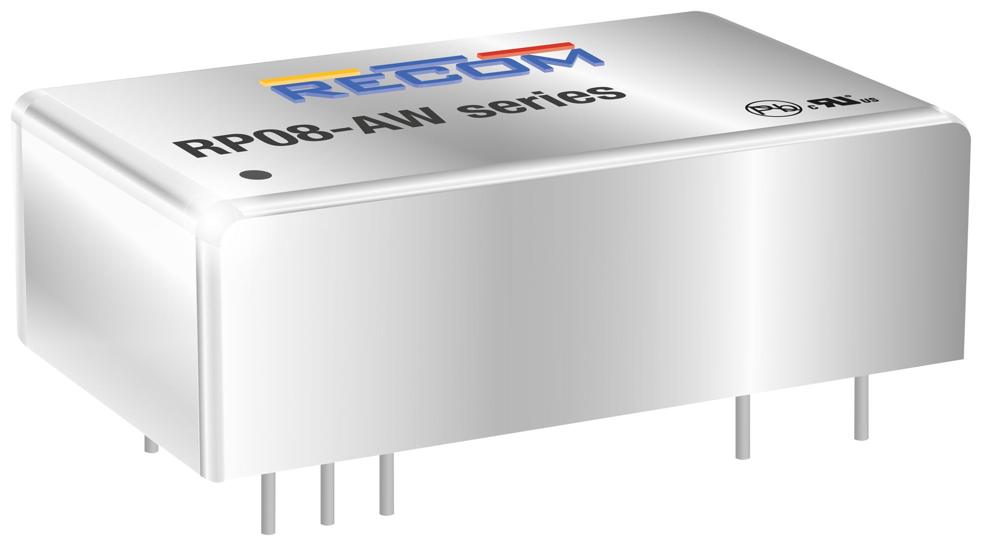 RP08-2405SAW DC/DC CONVERTER, 8W, 4:1, 5V RECOM POWER