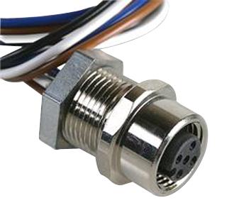 120070-0229 SOCKET, 5P, M12, PG9 PANEL MNT, 0.3M MOLEX