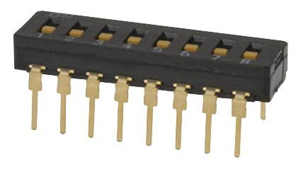 A6D8103 SWITCH, DIP, RAISED ACTUATOR, 8 WAY OMRON