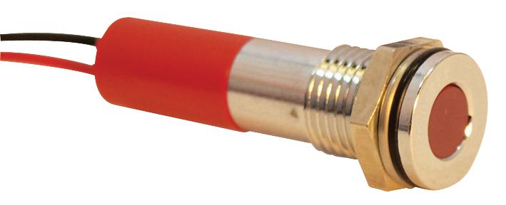 Q8F3CXXHR220E INDIC FLUSH CHROME RED 220VAC,IP67 APEM