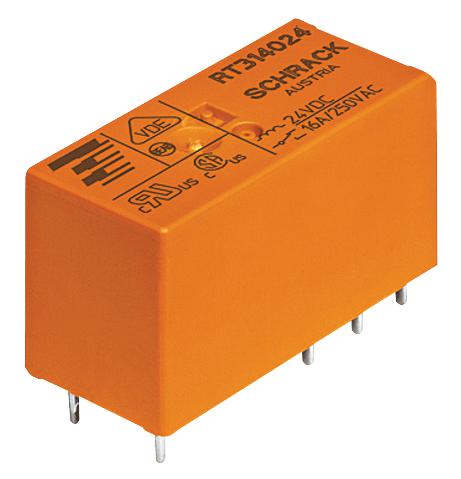 RT424012 RELAY, DPDT, 250VAC, 8A SCHRACK - TE CONNECTIVITY