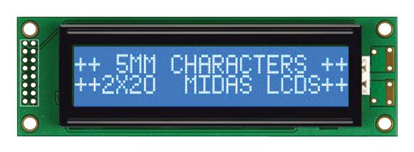 MC22005A6WK-BNMLW-V2 DISPLAY, ALPHANUMERIC, 20X2, WHITE MIDAS