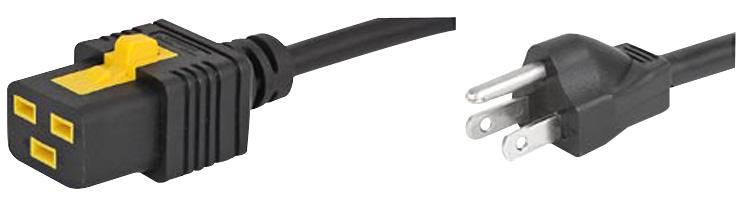 6051.2041 LEAD, V-LOCK, US PLUG, C19, 2M, BLK SCHURTER